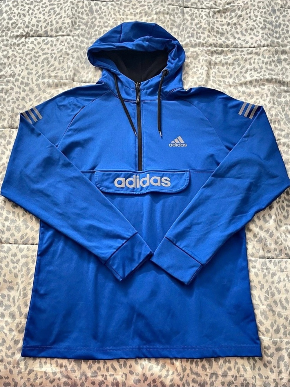 Adidas Men's Blue Hooded Pullover Size XXL
